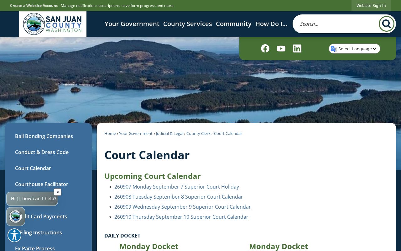 San Juan County court dates calendar source