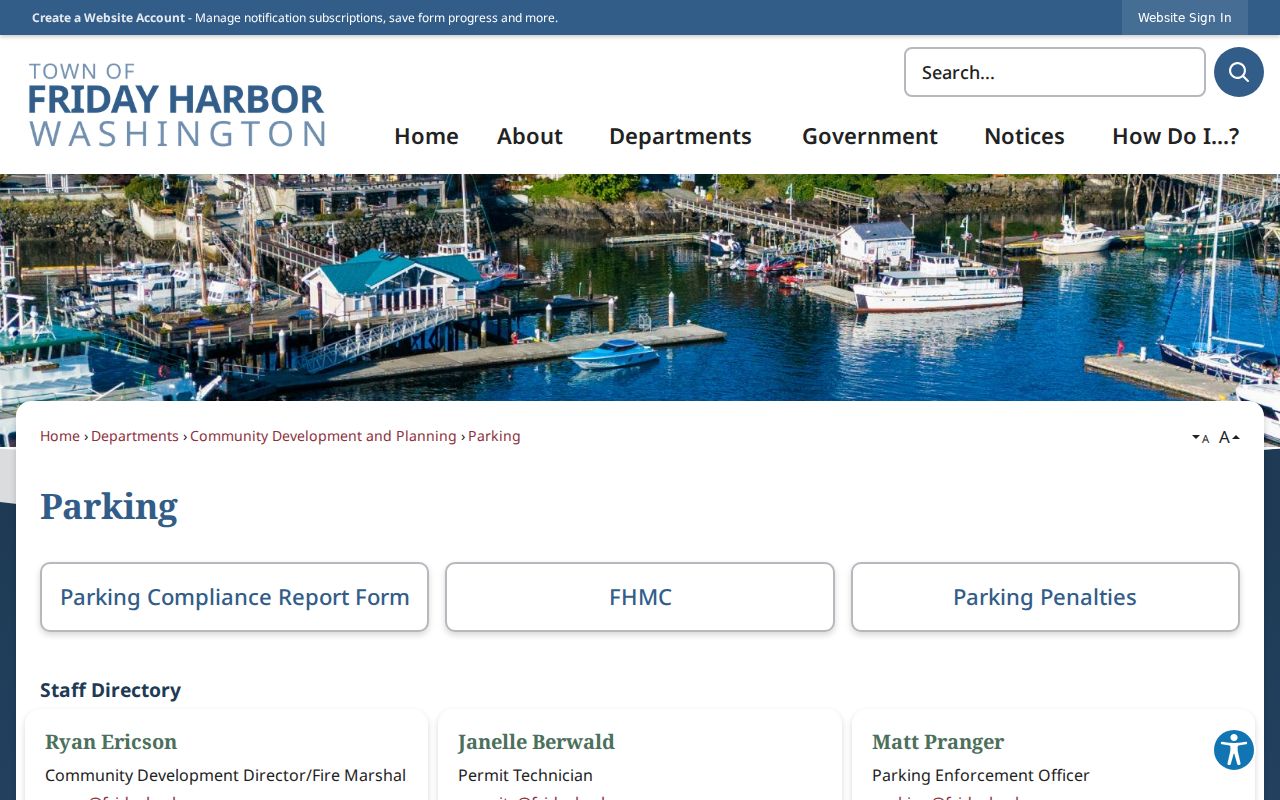 San Juan County traffic ticket routing for Friday Harbor parking